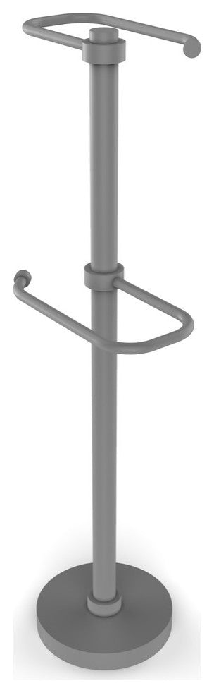 Free Standing Two Roll Toilet Tissue Stand, Matte Gray