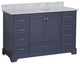 Harper 60" Bathroom Vanity, Marine Gray, Carrara Marble, Single