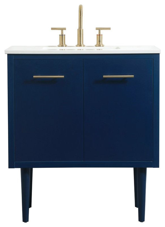 Home Living 19" Midcentury Modern Blue-Light Bathroom Vanity