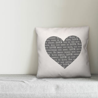Love Definition Heart Throw Pillow, 18x18