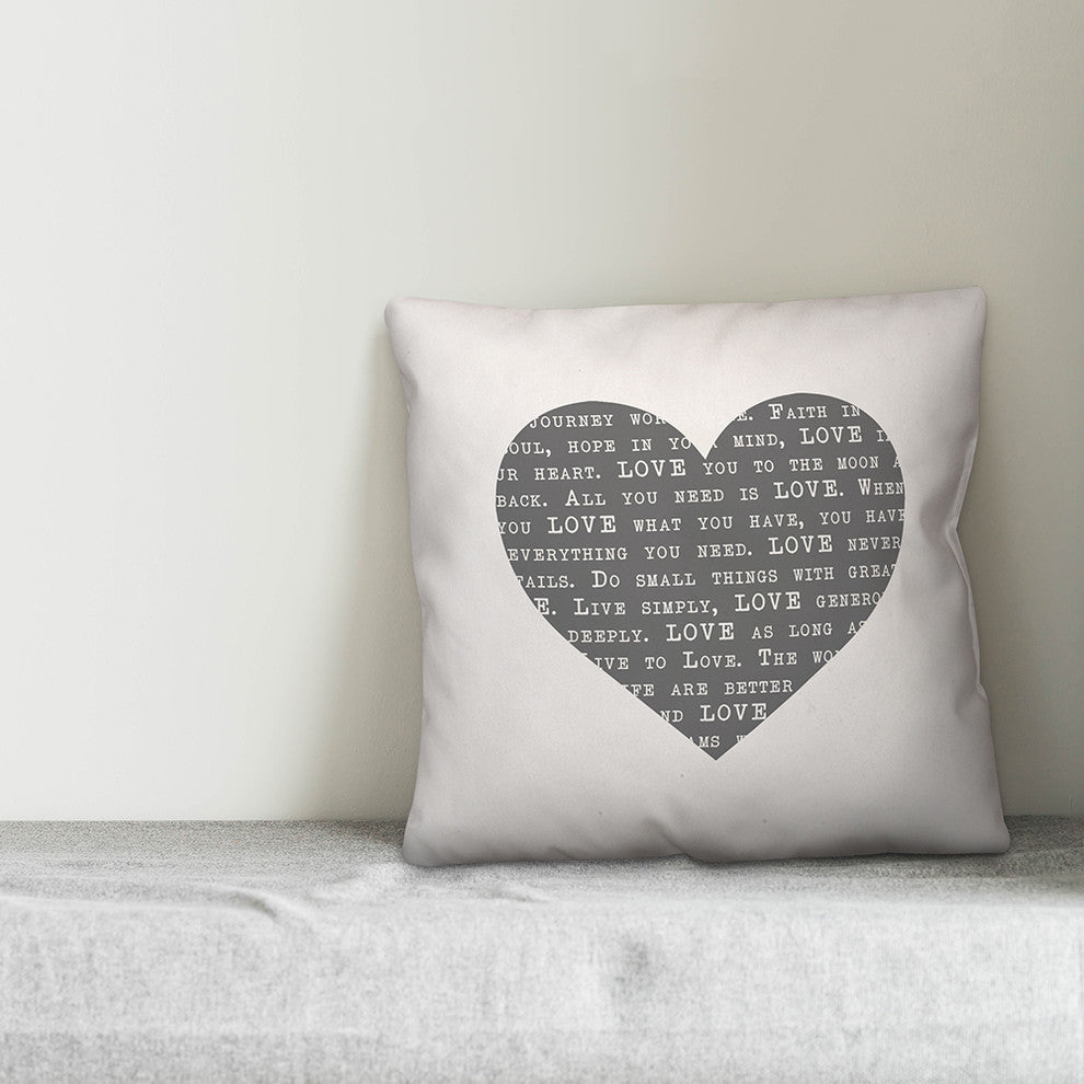 Love Definition Heart Throw Pillow, 18x18