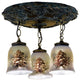 17 Wide Pinecone 3 Light Hand Painted Semi-Flushmount