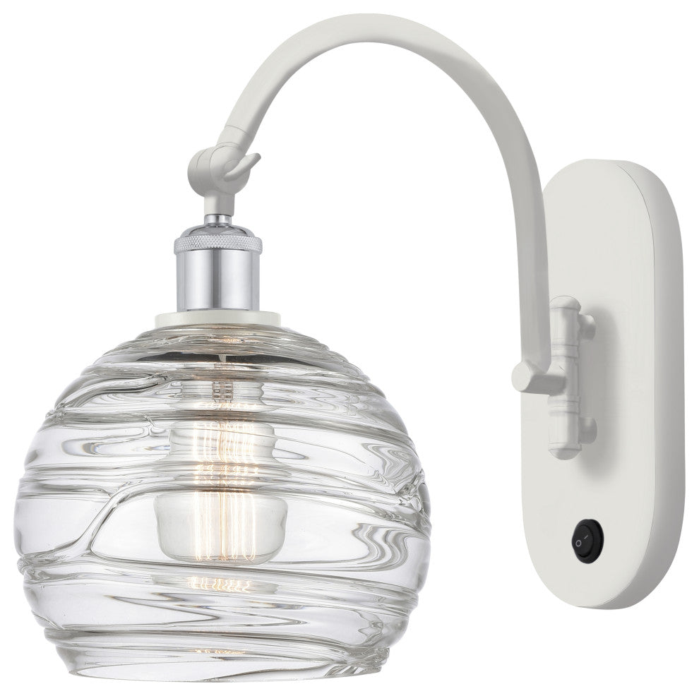 Innovations 518-1W-WPC-G1213-8 1-Light Sconce, White and Polished Chrome