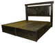 Barnwood Style Timber Peg Panel Platform Bed, Weathered Slate, Full