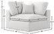 Serene Linen Textured Fabric Deluxe Comfort Modular Corner Chair, Cream