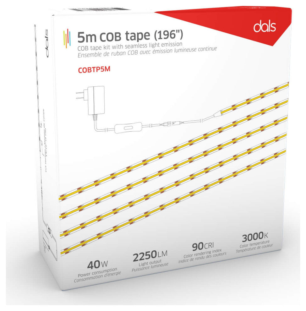 COB LED Tape Light Kit, 5 Meter