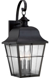Quoizel MHE8410K Three Light Outdoor Wall Lantern Millhouse Mystic Black