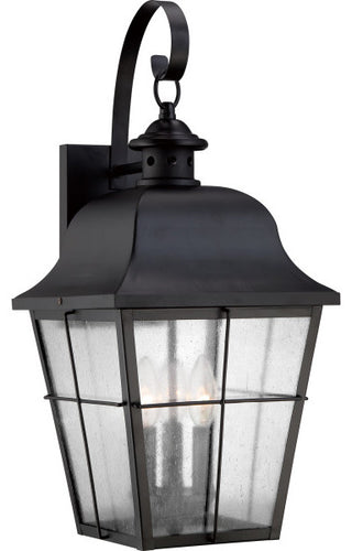Quoizel MHE8410K Three Light Outdoor Wall Lantern Millhouse Mystic Black