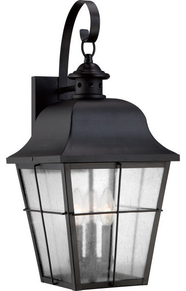 Quoizel MHE8410K Three Light Outdoor Wall Lantern Millhouse Mystic Black