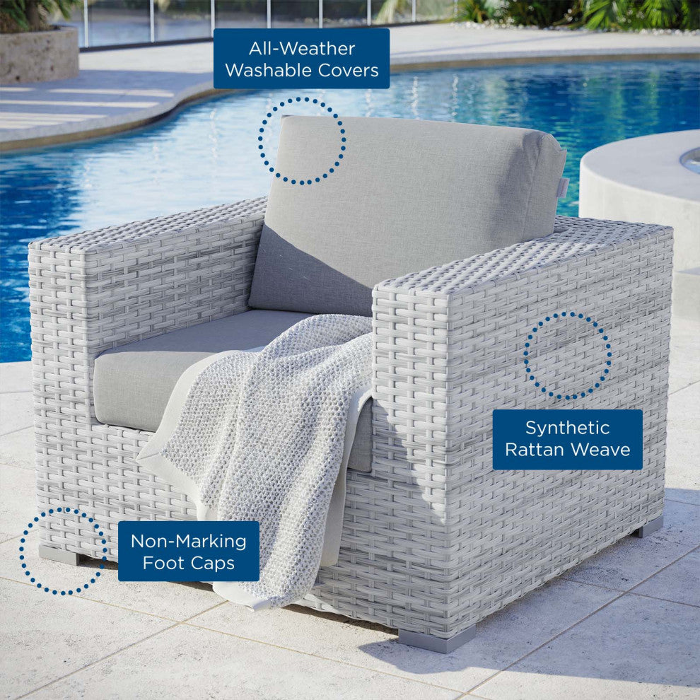 Convene Outdoor Patio Armchair Light Gray Gray