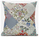 20" Red Gold Floral Zippered Suede Throw Pillow