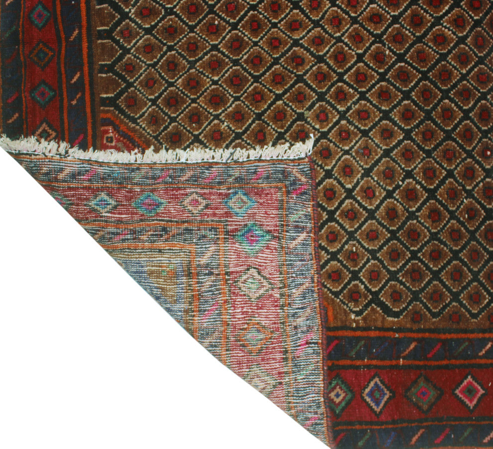 Fine Vintage Distressed Kwabena Brown Rug