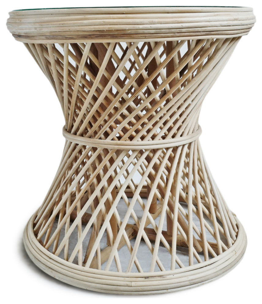 Hourglass Wicker Side Table