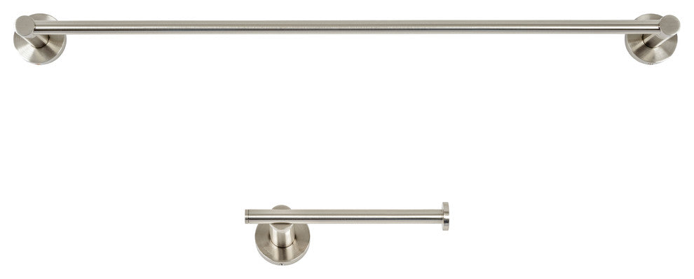 Italia Venezia Series Brushed Nickel Towel Bar and Toilet Paper Holder Set