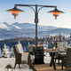 Sunjoy Outdoor Patio 45,000 BTU Black Steel Propane Dual Heater w/ Table Top