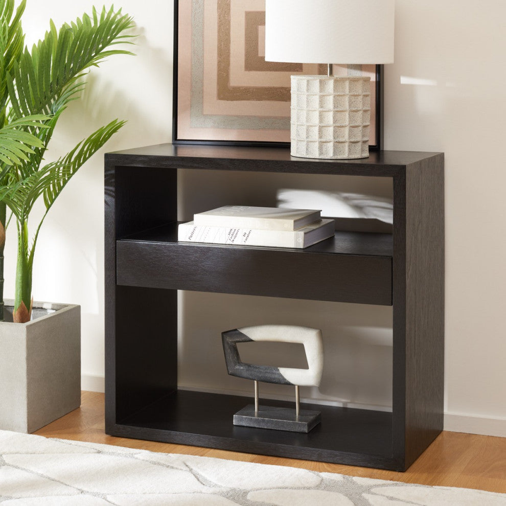 Safavieh Munson 2 Shelf 1 Drawer Console Table, Black