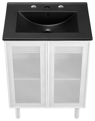 Calla 24" Perforated Metal Bathroom Vanity - Black White
