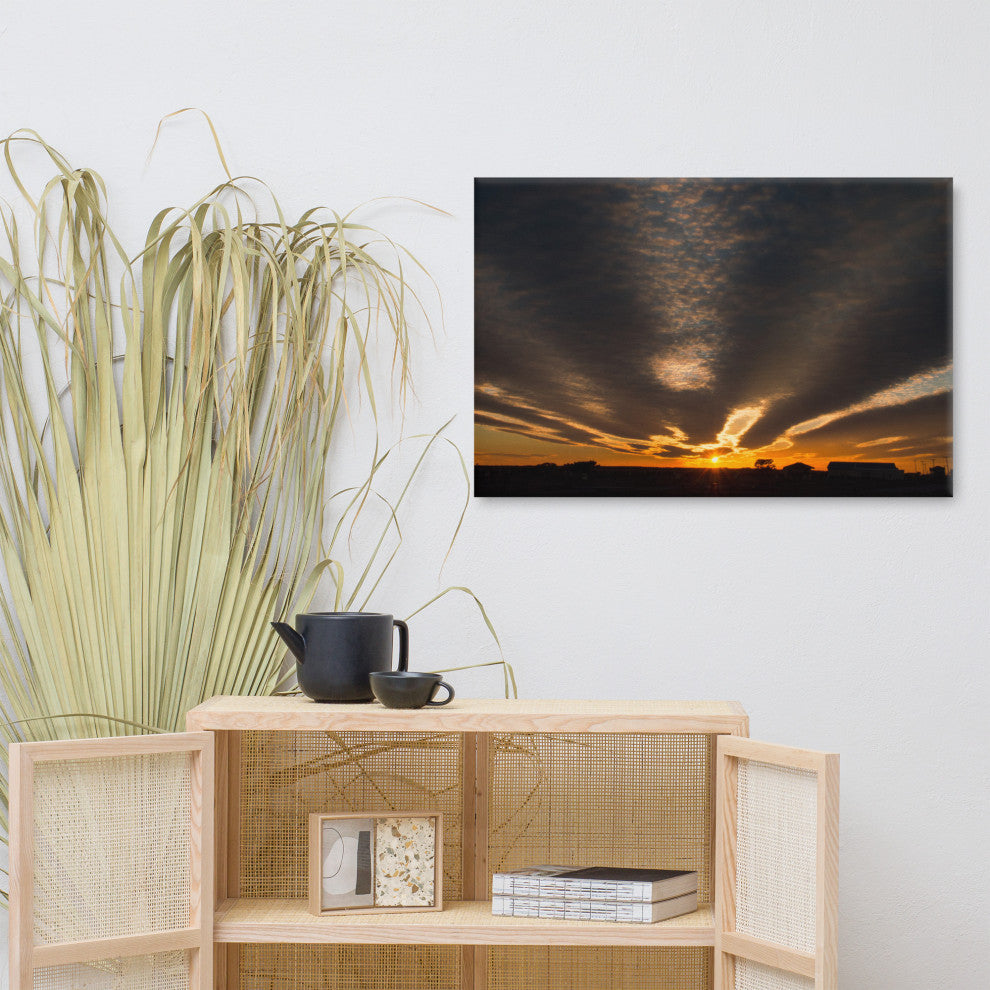 Sunset Indian River Inlet Coastal Landscape Canvas Wall Art Print, 24" X 36"