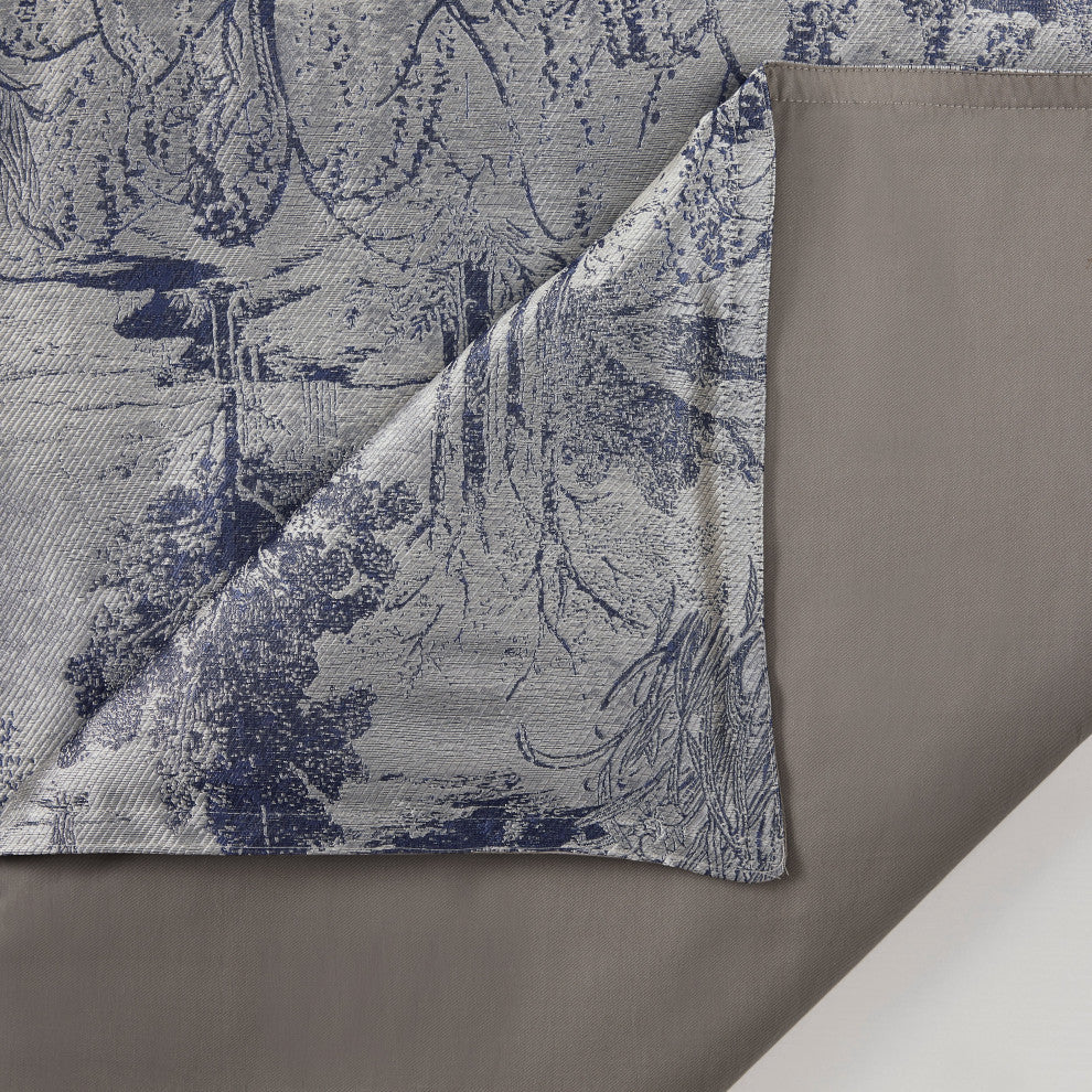 Pastoral Jacquard Duvet Cover Set, 3 Piece, Silver, Queen