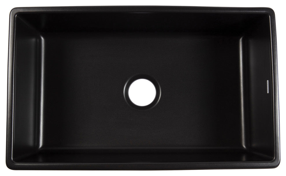 Austen Matte Black Fireclay 30" Single Bowl Farmhouse Undermount Kitchen Sink