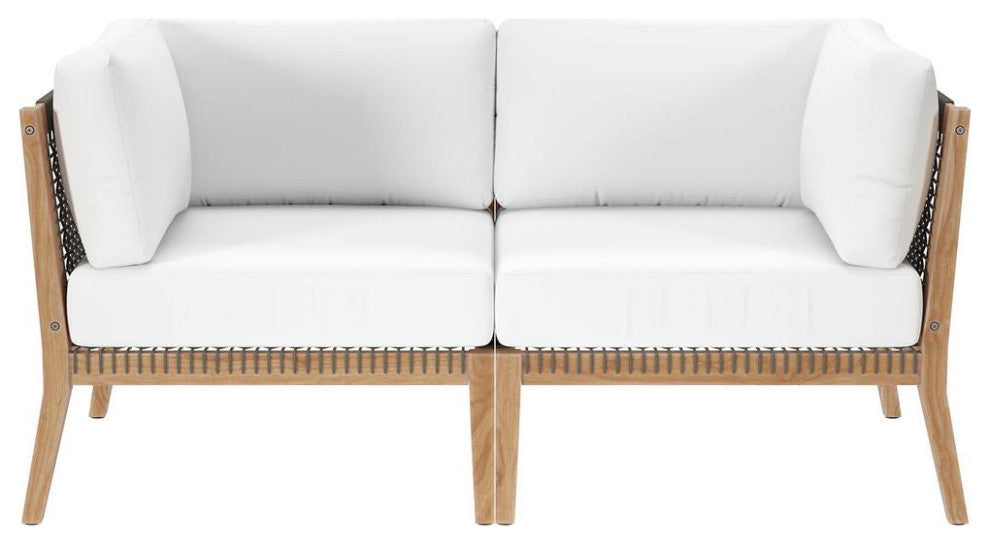 Clearwater Outdoor Patio Teak Wood Loveseat