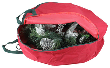 24" Red Durable Christmas Wreath or Spiral Tree Protective Storage Bag w/Handles
