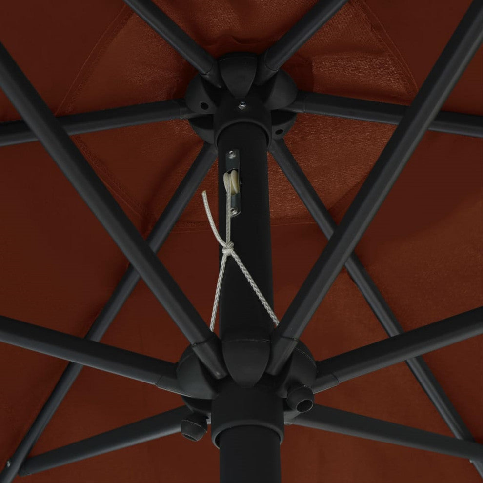Vidaxl Outdoor Parasol With Aluminum Pole 106.3"x96.9" Terracotta