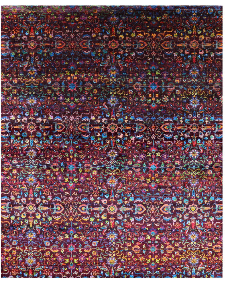 8' 0" X 9' 11" Persian Silk Handmade Rug Q5955
