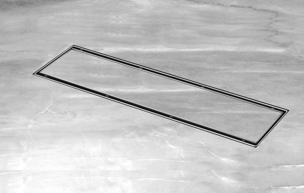 HEATGENE Linear Shower Drain Stainless Steel Rectangle Shower Drain, Brush, 48"