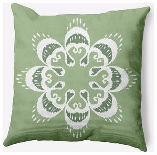 Ikat Mandala Decorative Throw Pillow, Sage Green, 20x20"
