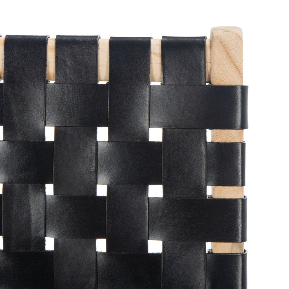 Safavieh Adah Leather Bar Stool, Black / Natural