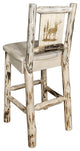 Montana Counter Height Barstool With Laser Engraved Elk, Clear Lacquer Finish, L
