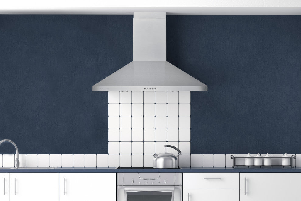 Hauslane | Chef Series Range Hood WM-530SS Pro European Style Kitchen Extractor, Matte Black, 36"