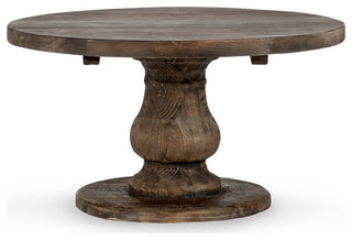 Carolina Reclaimed Pine Round Coffee Table, Rustic Brown