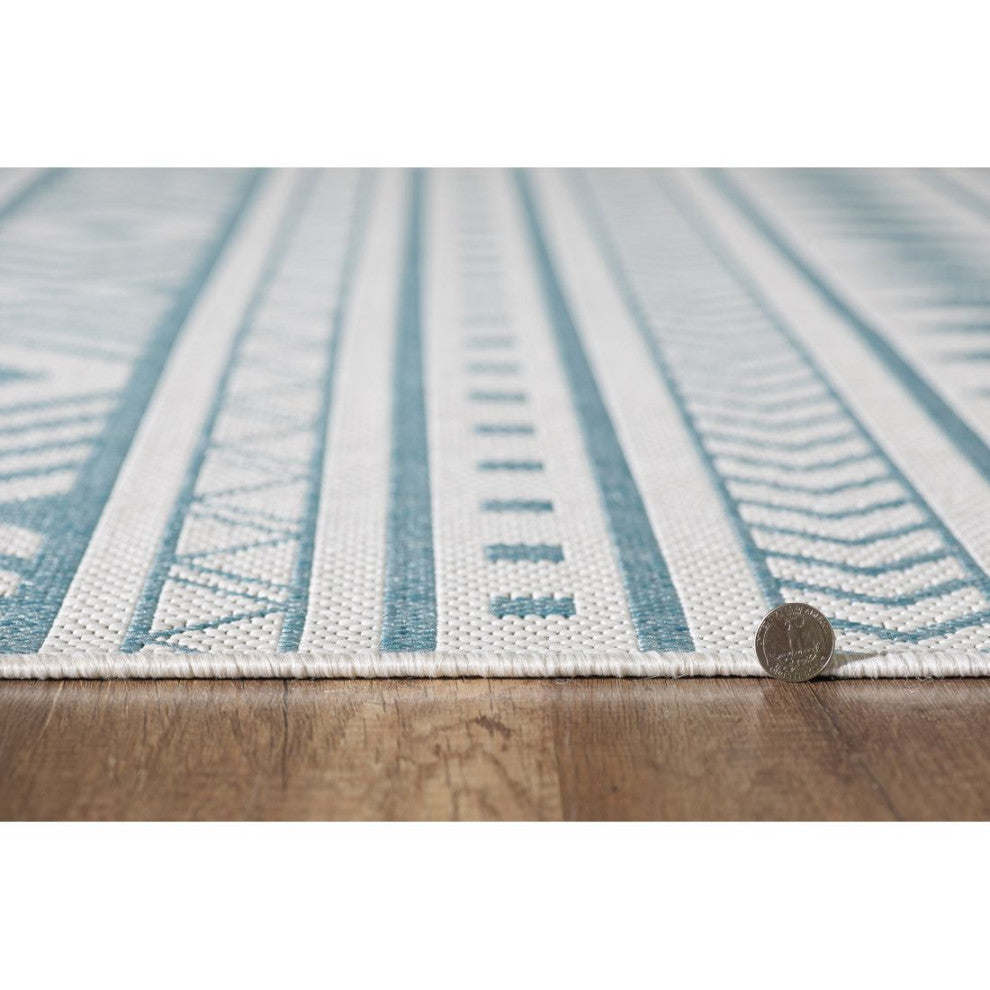 KAS Provo 5777 Ivory/Aqua Natura Area Rug, 5'3"x7'7"