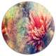 Grunge Art With Flower And Splashes, Flower Round Wall Art, 23"
