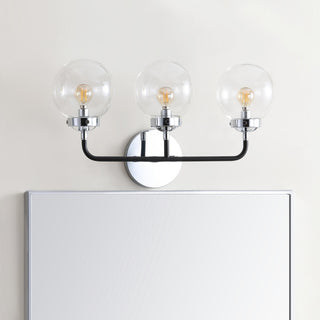 Caleb 1-Light Brass Wall Sconce, Chrome/Black, 3 - Light(s)