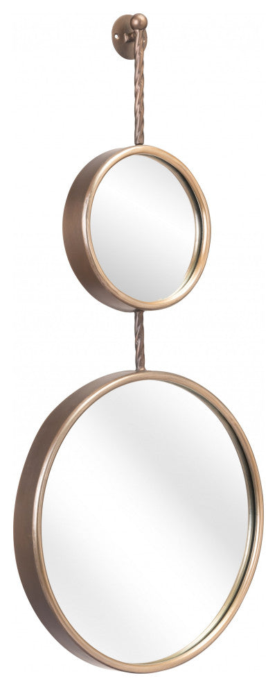 Two Part Gold Hanging Mirror
