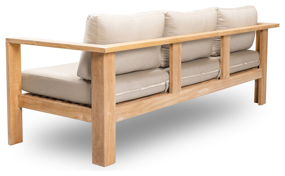 Ando Teak Sofa, Canvas Flax