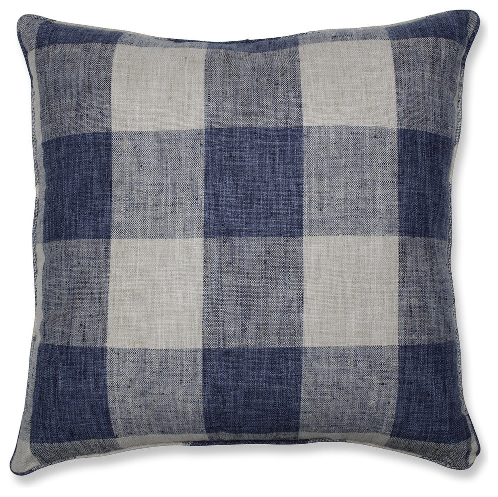 Pillow Perfect Indoor Check Please Lakeland Blue 25-inch Floor Pillow