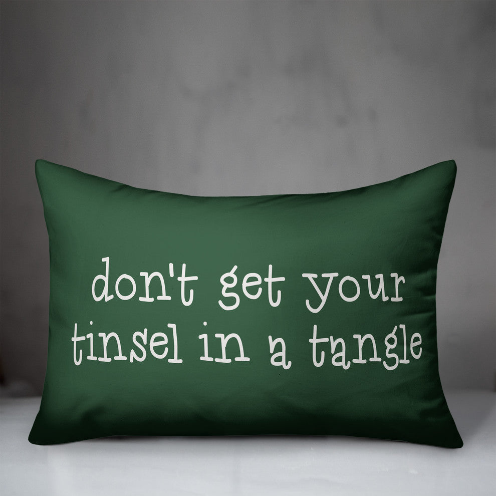 Don't Get Your Tinsel In A Tangle 14"x20" Throw Pillow