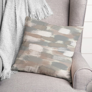 Gray Brushstroke Pattern 18x18 Indoor/Outdoor Pillow