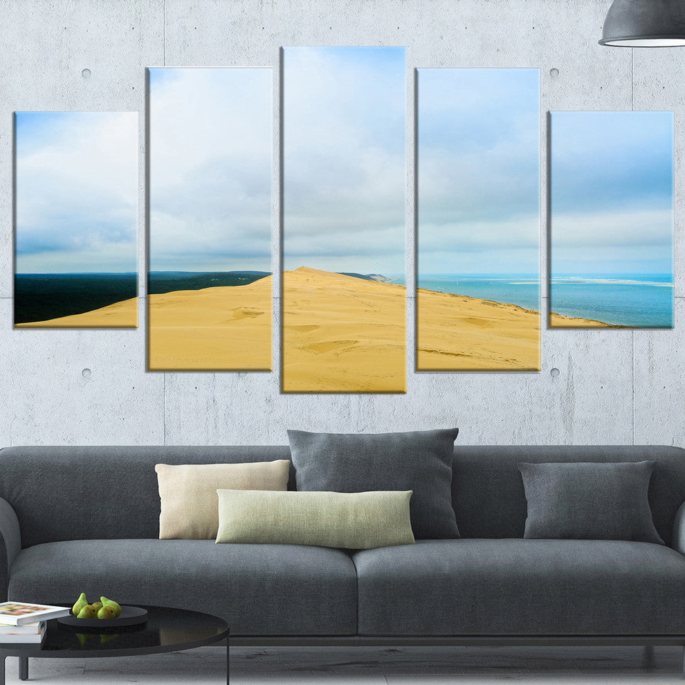 "Cala Violina Bay Beach Tuscany" Landscape Wall Art Print, 5 Panels, 60"x32"