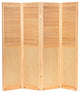 6' Tall Adjustable Shutter Room, Natural, 4 Panel