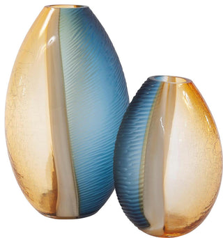 Mirina Oval Glass Vase, Traditional Style