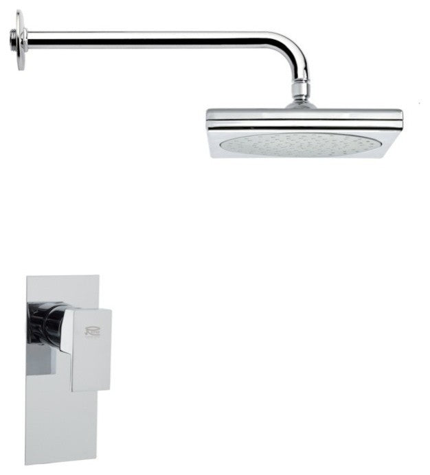 Chrome Shower Faucet Set With 9" Rain Shower Head