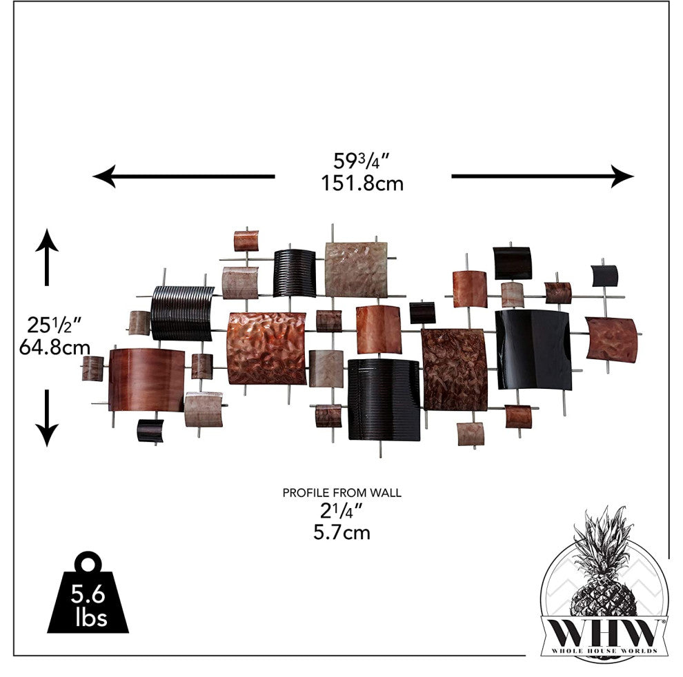 Modernist Floating Squares Wall Decor, 59.75 Inches