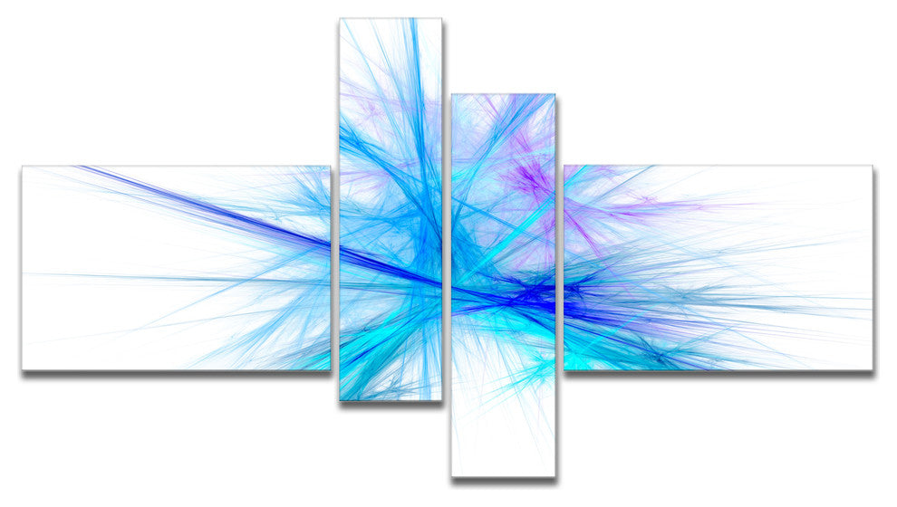 Criss Cross Spectrum of Light, Abstract Canvas Wall Art, 60"x32", 4 panels