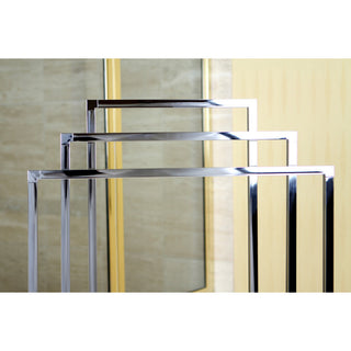 Kingston L Shape 3-Tier Steel Construction Corner Towel Rack, Polished Chrome