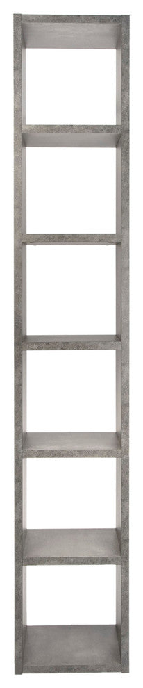 Modern Slim Modular Cube Shelving, Faux Concrete